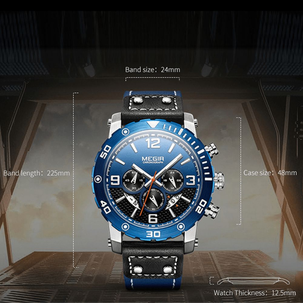 Mode Sport Zakelijk Lichtgevend Punt Met Kalender Datumweergave Pu Lederen Band Waterdicht Heren Quartz Horloge