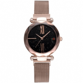 Mode Star Magnetische Milanese Stalen Band Dames Quartz Horloge