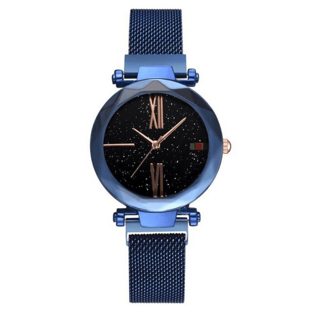 Mode Star Magnetische Milanese Stalen Band Dames Quartz Horloge