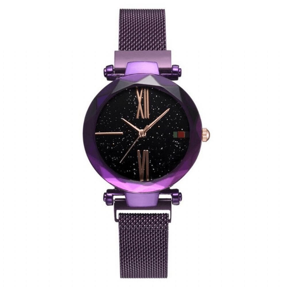 Mode Star Magnetische Milanese Stalen Band Dames Quartz Horloge