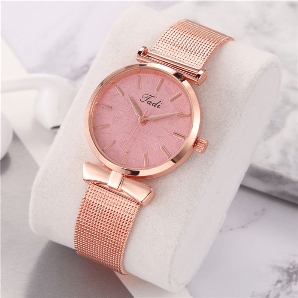 Modieuze Elegante Vrouwen Horloge Leven Waterdicht Legering Verstelbare Band Case Geen Nummer Wijzerplaat Quartz Horloge