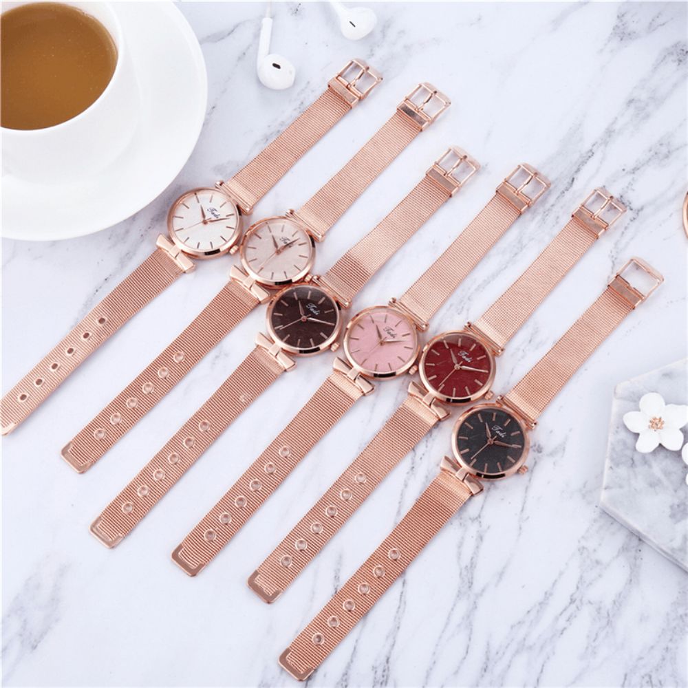 Modieuze Elegante Vrouwen Horloge Leven Waterdicht Legering Verstelbare Band Case Geen Nummer Wijzerplaat Quartz Horloge