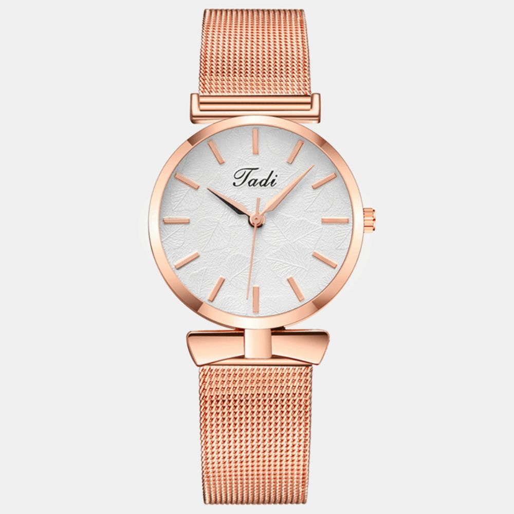 Modieuze Elegante Vrouwen Horloge Leven Waterdicht Legering Verstelbare Band Case Geen Nummer Wijzerplaat Quartz Horloge