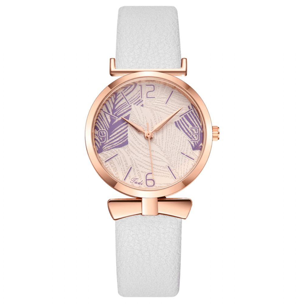 Modieuze Grappige Trendy Dames Horloges Boom Patroon Wijzerplaat Rose Goud Legering Case Lederen Band Quartz Horloge