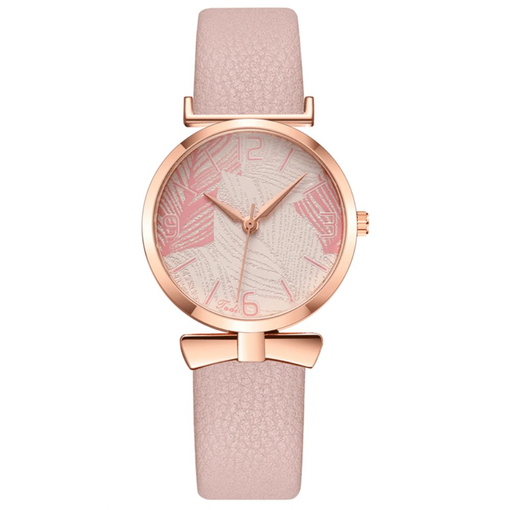 Modieuze Grappige Trendy Dames Horloges Boom Patroon Wijzerplaat Rose Goud Legering Case Lederen Band Quartz Horloge