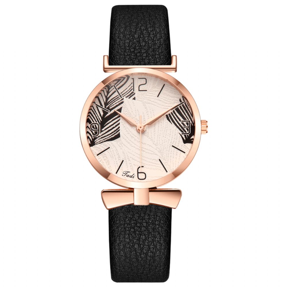 Modieuze Grappige Trendy Dames Horloges Boom Patroon Wijzerplaat Rose Goud Legering Case Lederen Band Quartz Horloge