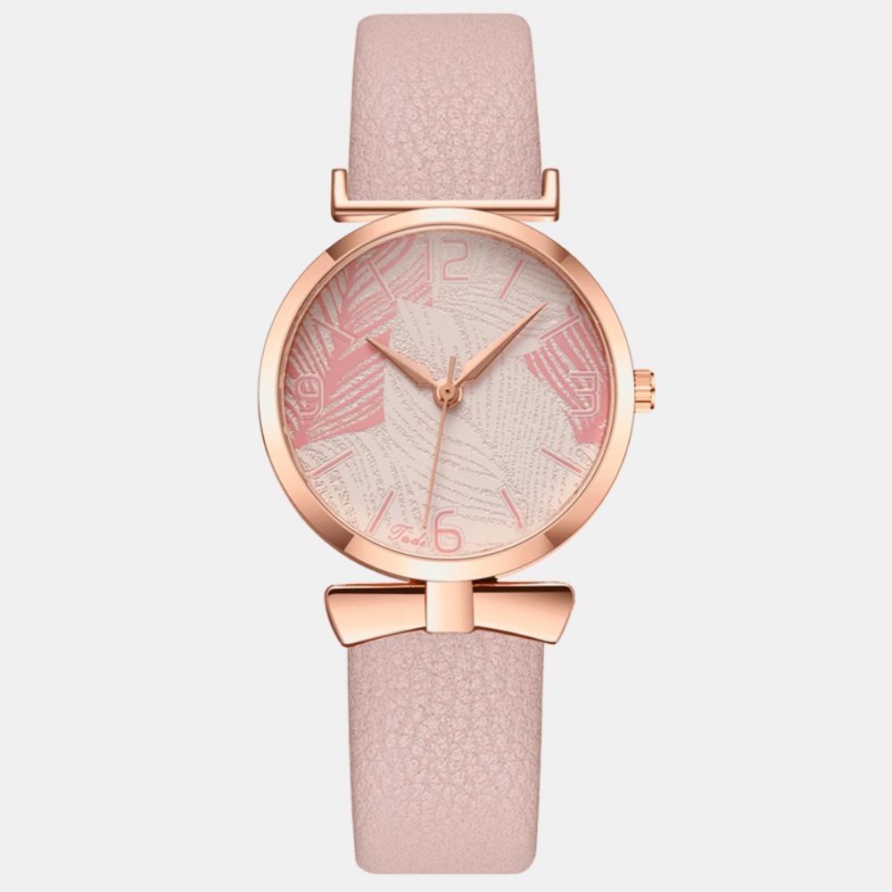 Modieuze Grappige Trendy Dames Horloges Boom Patroon Wijzerplaat Rose Goud Legering Case Lederen Band Quartz Horloge