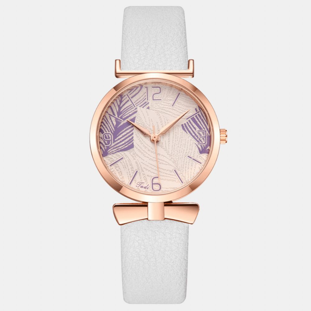 Modieuze Grappige Trendy Dames Horloges Boom Patroon Wijzerplaat Rose Goud Legering Case Lederen Band Quartz Horloge