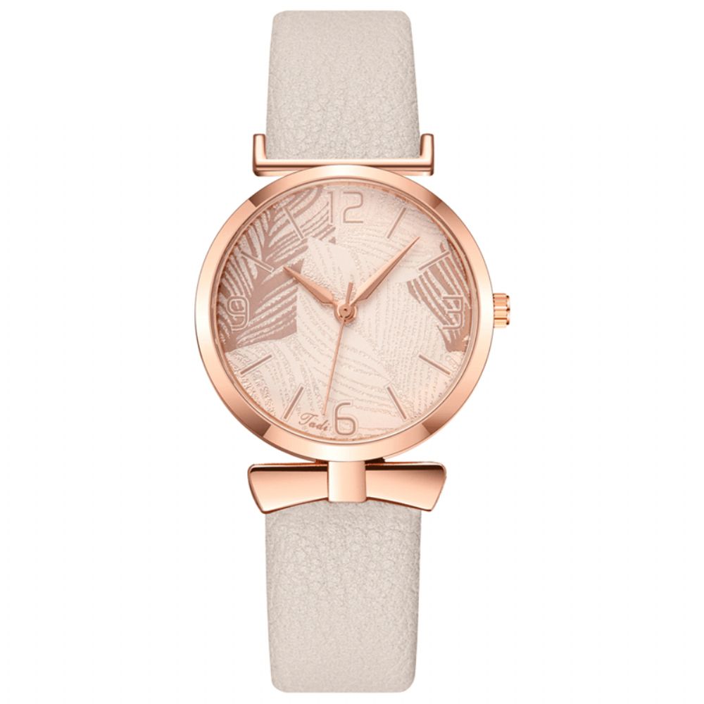 Modieuze Grappige Trendy Dames Horloges Boom Patroon Wijzerplaat Rose Goud Legering Case Lederen Band Quartz Horloge