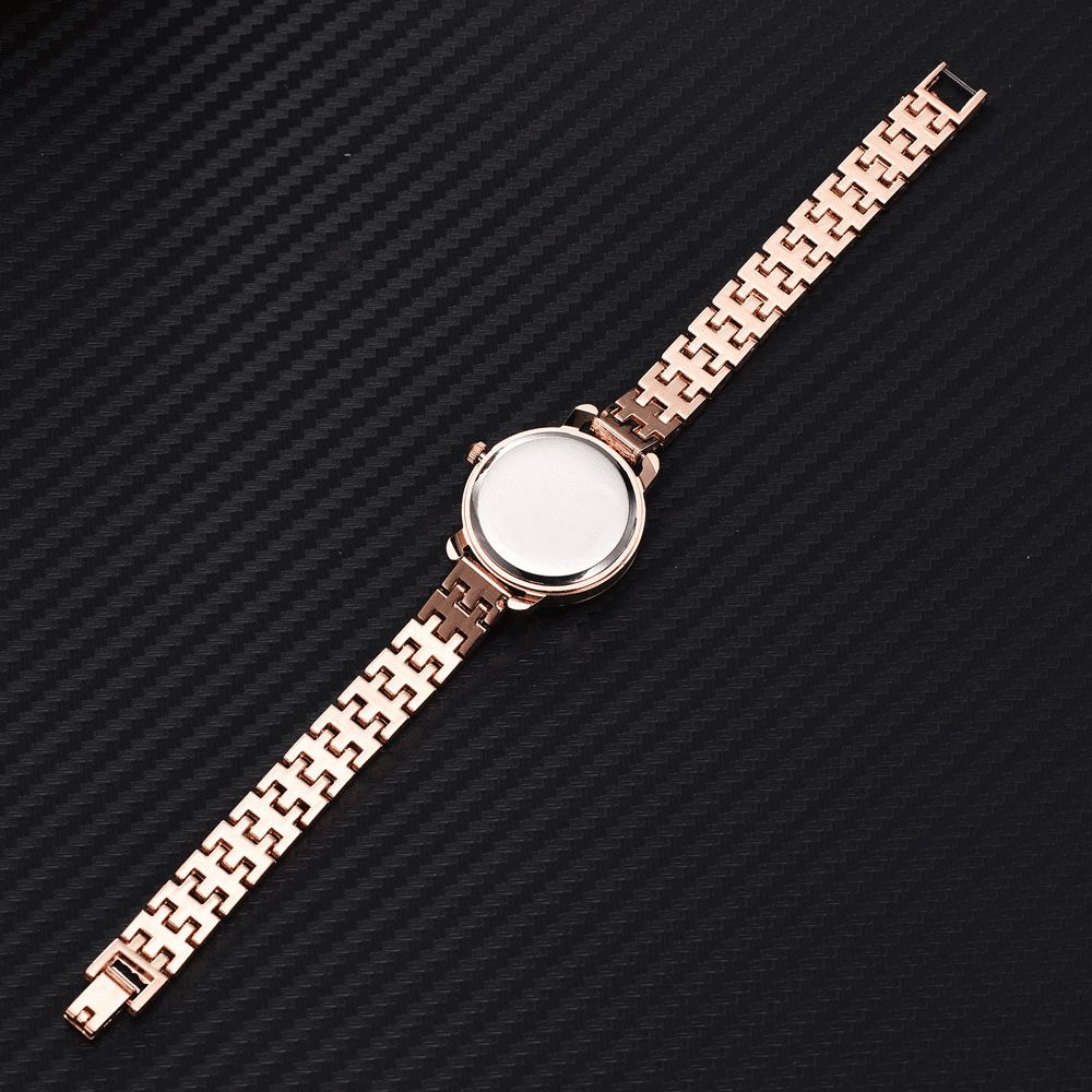 Naidu Casual Stijl Decoratief Dames Polshorloge Volledig Stalen Band Quartz Horloge