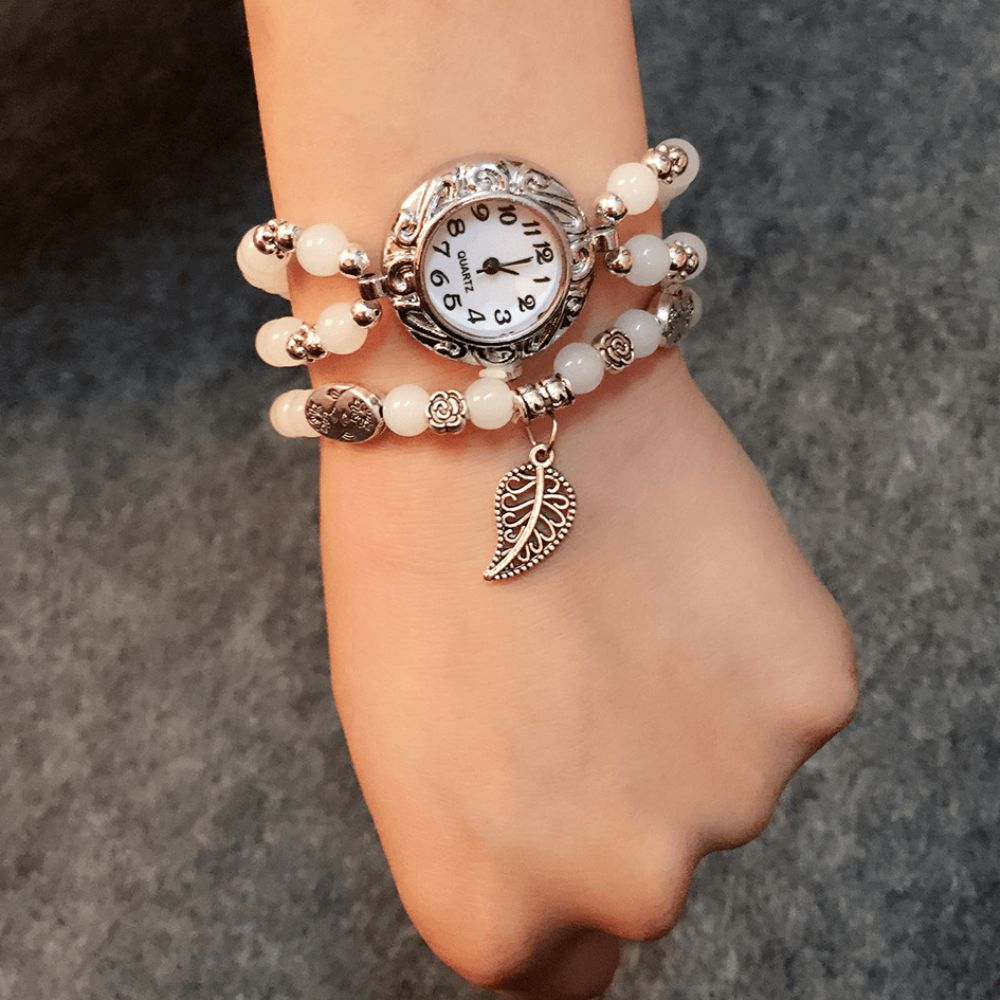 Nationale Stijl Ronde Kleine Wijzerplaat Vrouwen Eenvoudige Vintage Armband Horloge Quartz Horloge