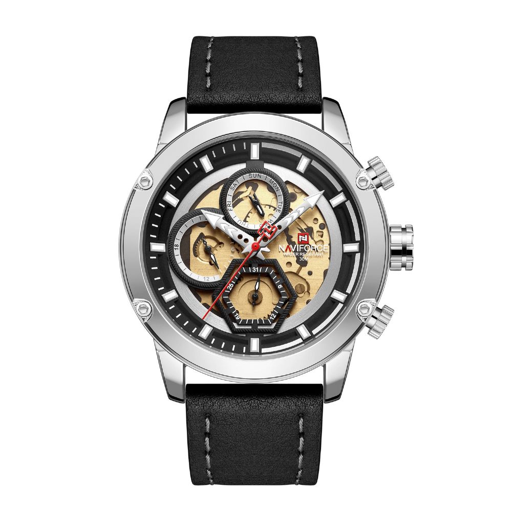 Naviforce 9167 Zakelijke Stijl Lichtgevende Hand Heren Polshorloge Kalender Quartz Horloge