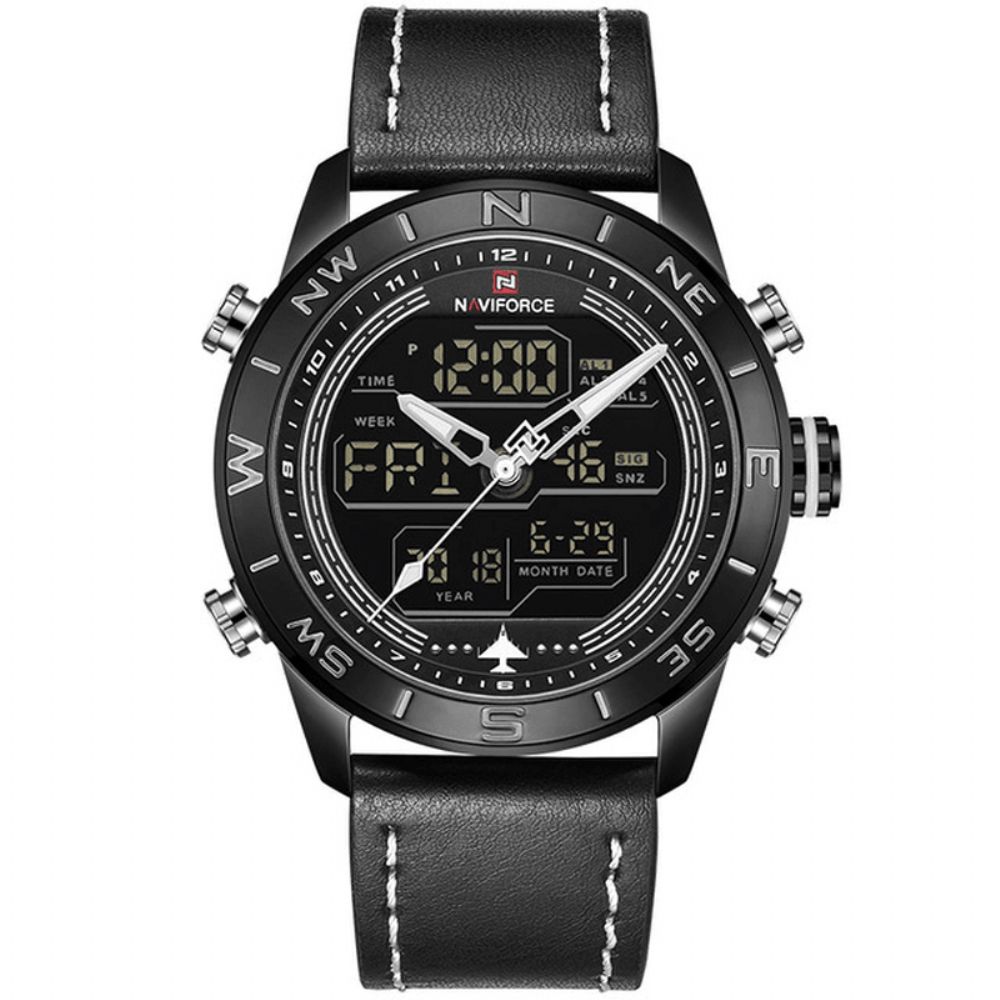 Naviforce Nf9144 Waterbestendig Led-Horloge Met Dubbel Display Chronograaf Digitaal Horloge