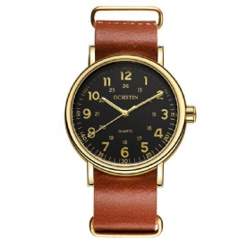 Ochstin 1249 Heren Quartz Horloge Casual Lederen Band Zakelijk Horloge