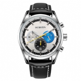 Ochstin 6046G Heren Quartz Horloge Luxe Lederen Band Zakelijk Horloge