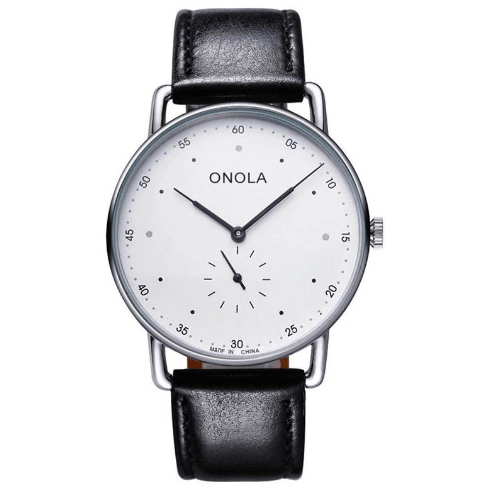 Onola On3806 Creative Point Simple Dial Herenmode Nylon Lederen Band Quartz Horloge