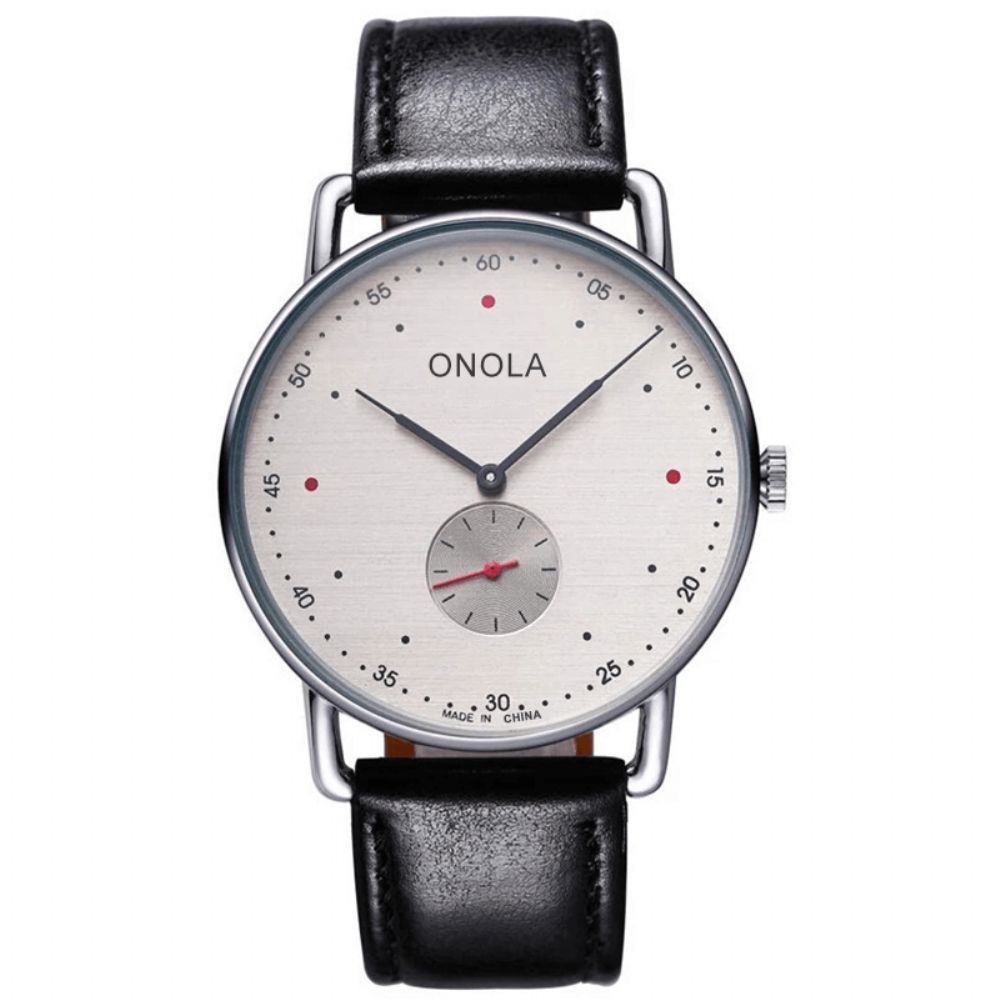 Onola On3806 Creative Point Simple Dial Herenmode Nylon Lederen Band Quartz Horloge