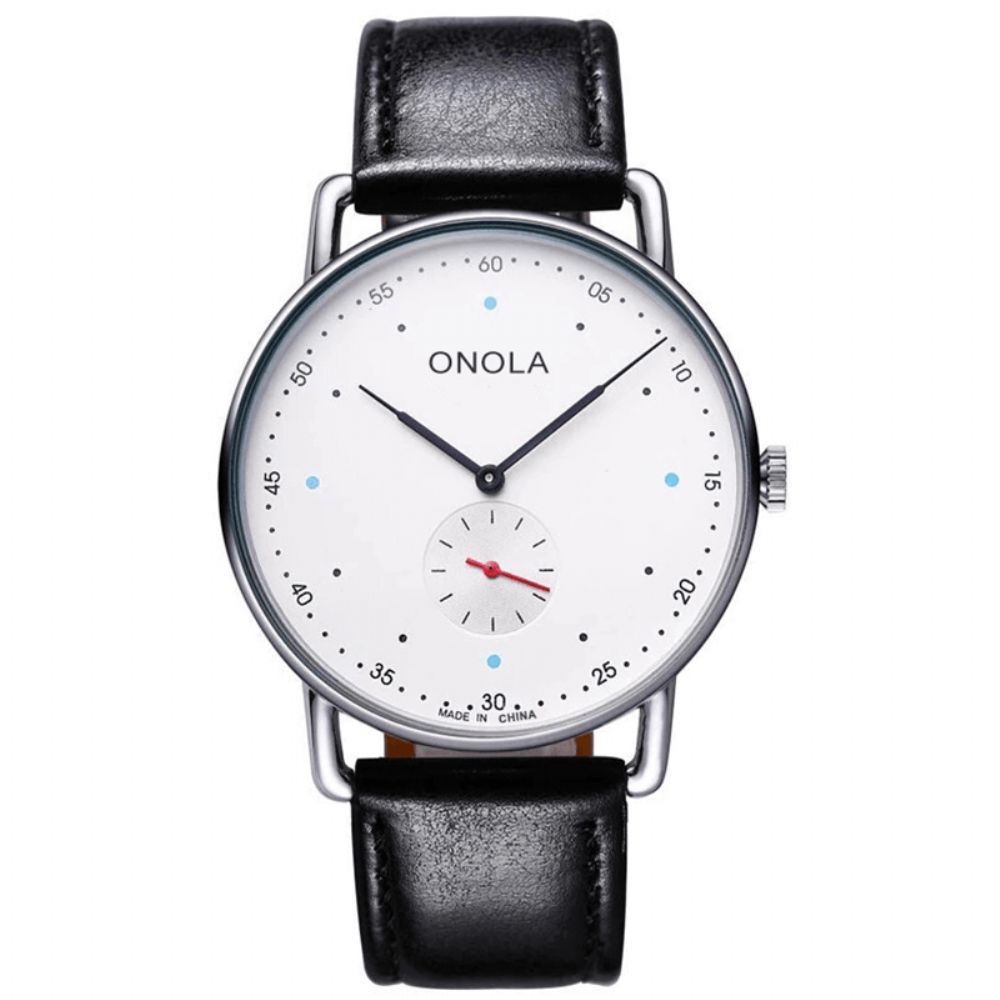 Onola On3806 Creative Point Simple Dial Herenmode Nylon Lederen Band Quartz Horloge