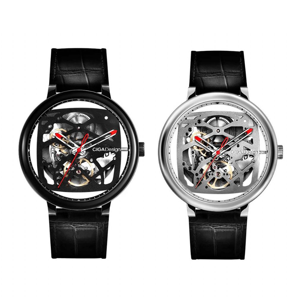 Originele Ciga Design Mode Bussiness Full Hollow Design 3Atm Waterdichte Lederen Band Heren Automatisch Mechanisch Horloge Van Xiaomi Eco-System