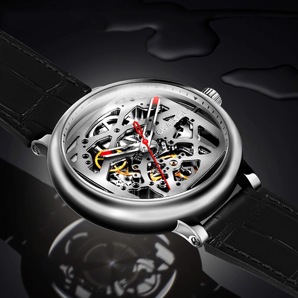 Originele Ciga Design Mode Bussiness Full Hollow Design 3Atm Waterdichte Lederen Band Heren Automatisch Mechanisch Horloge Van Xiaomi Eco-System