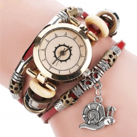 Originele Residentiële Stijl Retro Dames Jurk Diamanten Wijzerplaat Lederen Band Dames Quartz Horloge