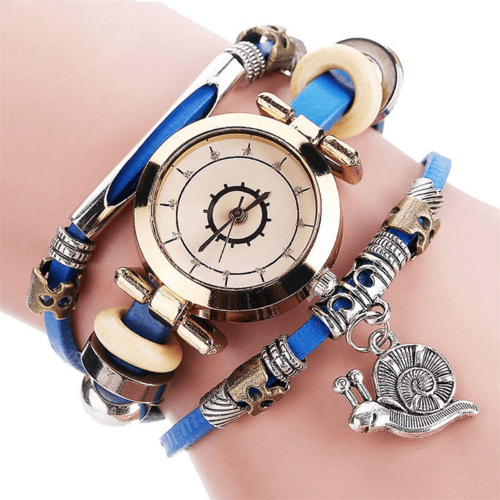 Originele Residentiële Stijl Retro Dames Jurk Diamanten Wijzerplaat Lederen Band Dames Quartz Horloge