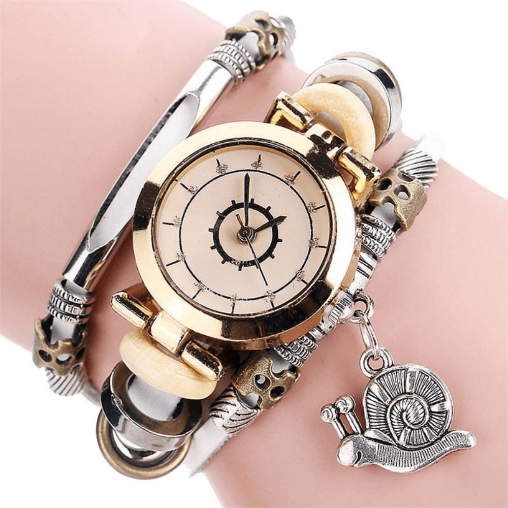 Originele Residentiële Stijl Retro Dames Jurk Diamanten Wijzerplaat Lederen Band Dames Quartz Horloge