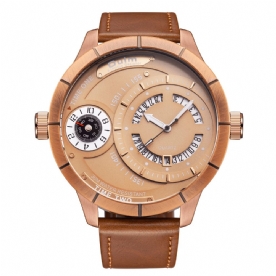 Oulm Hp6032 Big Dial Creative Heren Polshorloge Lederen Horlogeband Quartz Horloges