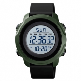 Outdoor Sport Heren Horloge Grote Wijzerplaat 50M Waterdicht Alarm Lichtgevende Kalender Multifunctionele Digitale Horloge