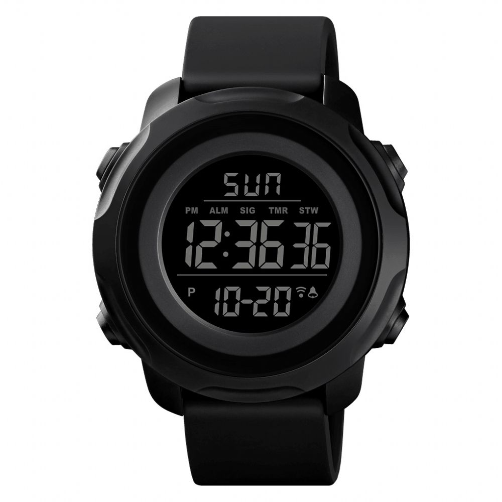 Outdoor Sport Heren Horloge Grote Wijzerplaat 50M Waterdicht Alarm Lichtgevende Kalender Multifunctionele Digitale Horloge