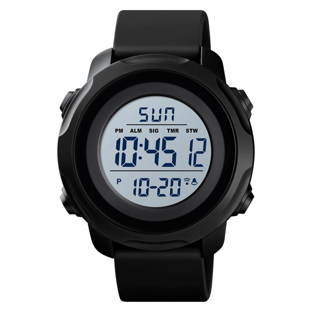 Outdoor Sport Heren Horloge Grote Wijzerplaat 50M Waterdicht Alarm Lichtgevende Kalender Multifunctionele Digitale Horloge