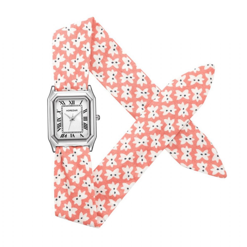 Retro Bloemenband Dames Polshorloge Cadeau Quartz Uurwerk Horloges