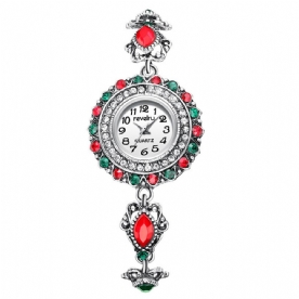 Revelry R1097 Flower Dial Retro-Stijl Damespolshorloge Crystal Quartz-Horloges