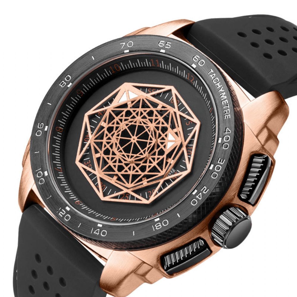 Ruimas 554 Modieuze Creatieve Heren Polshorloge Siliconen Band Quartz Horloges