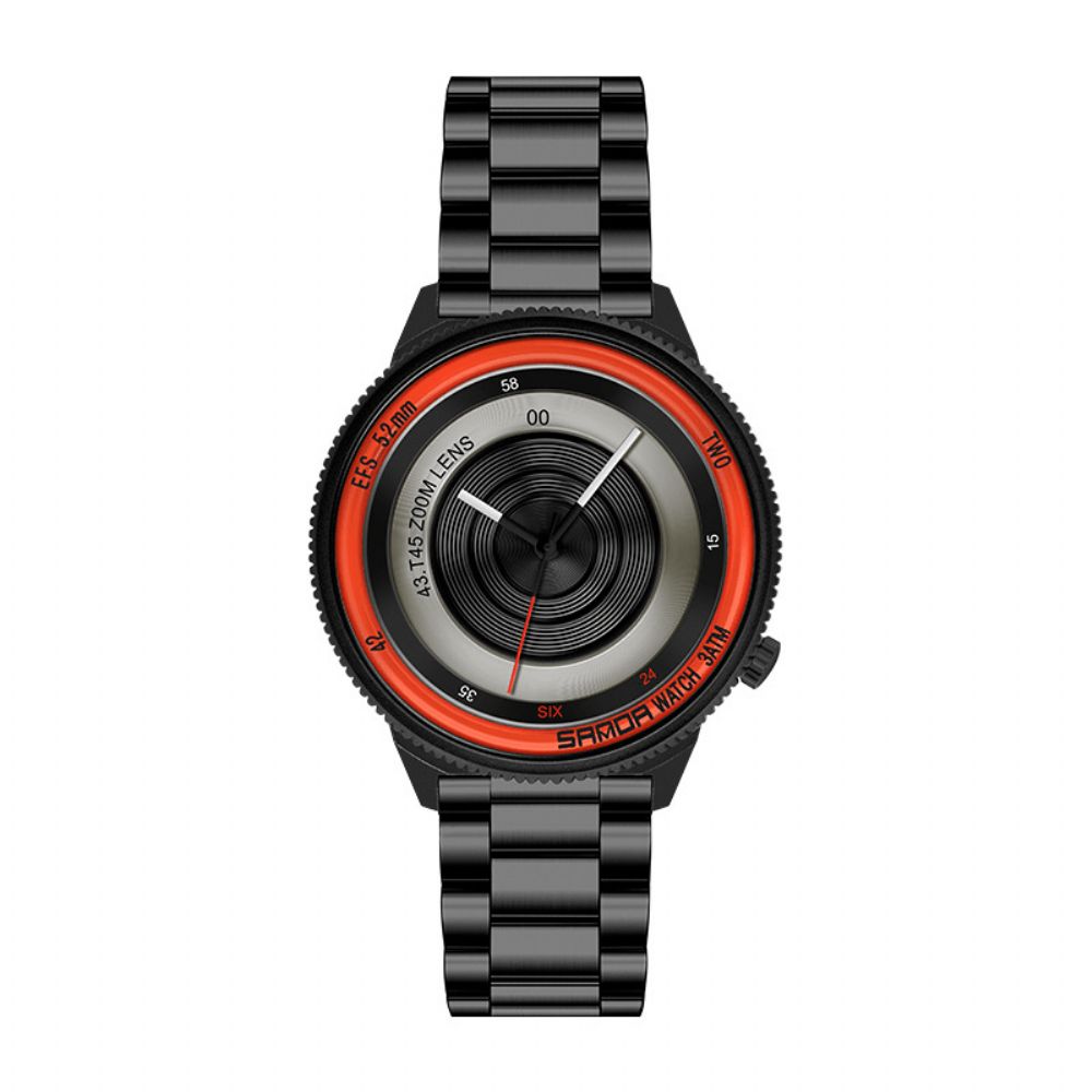 Sanda 1041 Casual Mode Heren Creatieve Camera Wijzerplaat Waterdicht Roestvrij Stalen Band Quartz Horloge