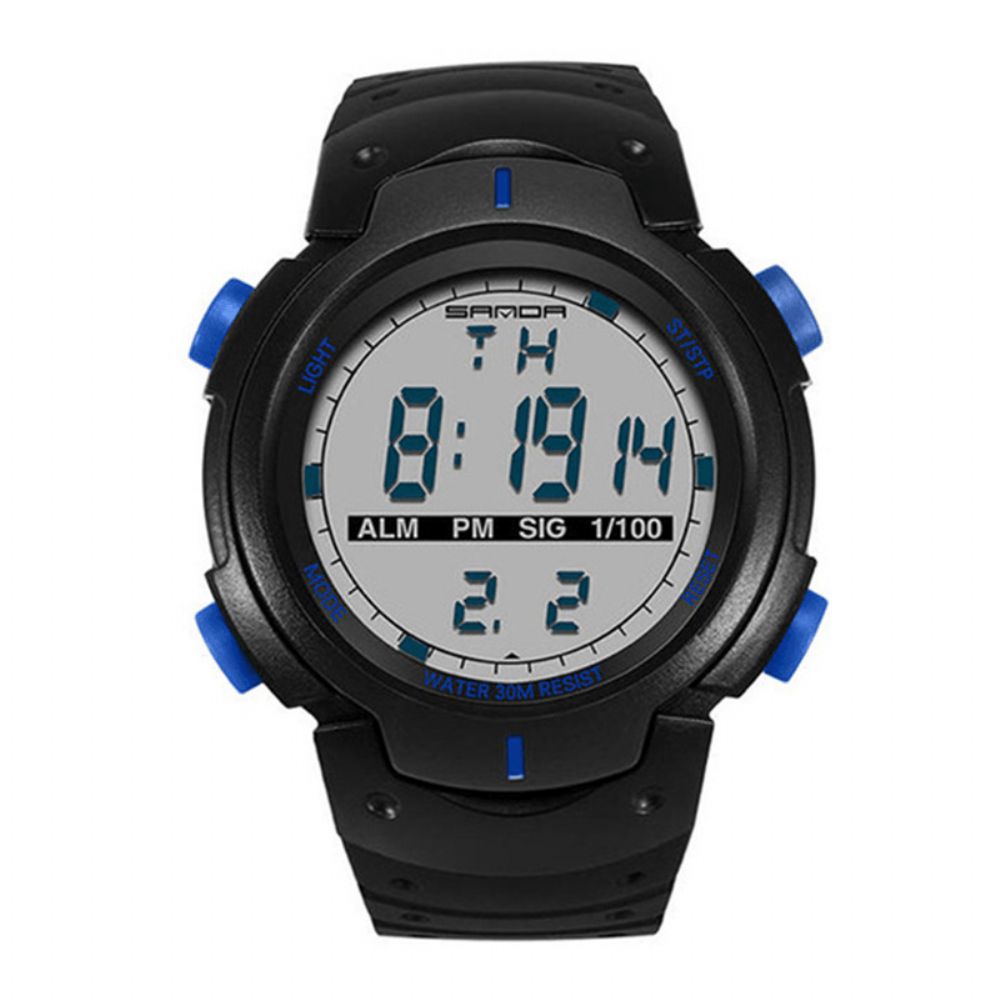 Sanda 269 Digitaal Horloge Lichtgevende Bewegingstiming Stopwatch Kalender Alarmhorloge Buitensporthorloge