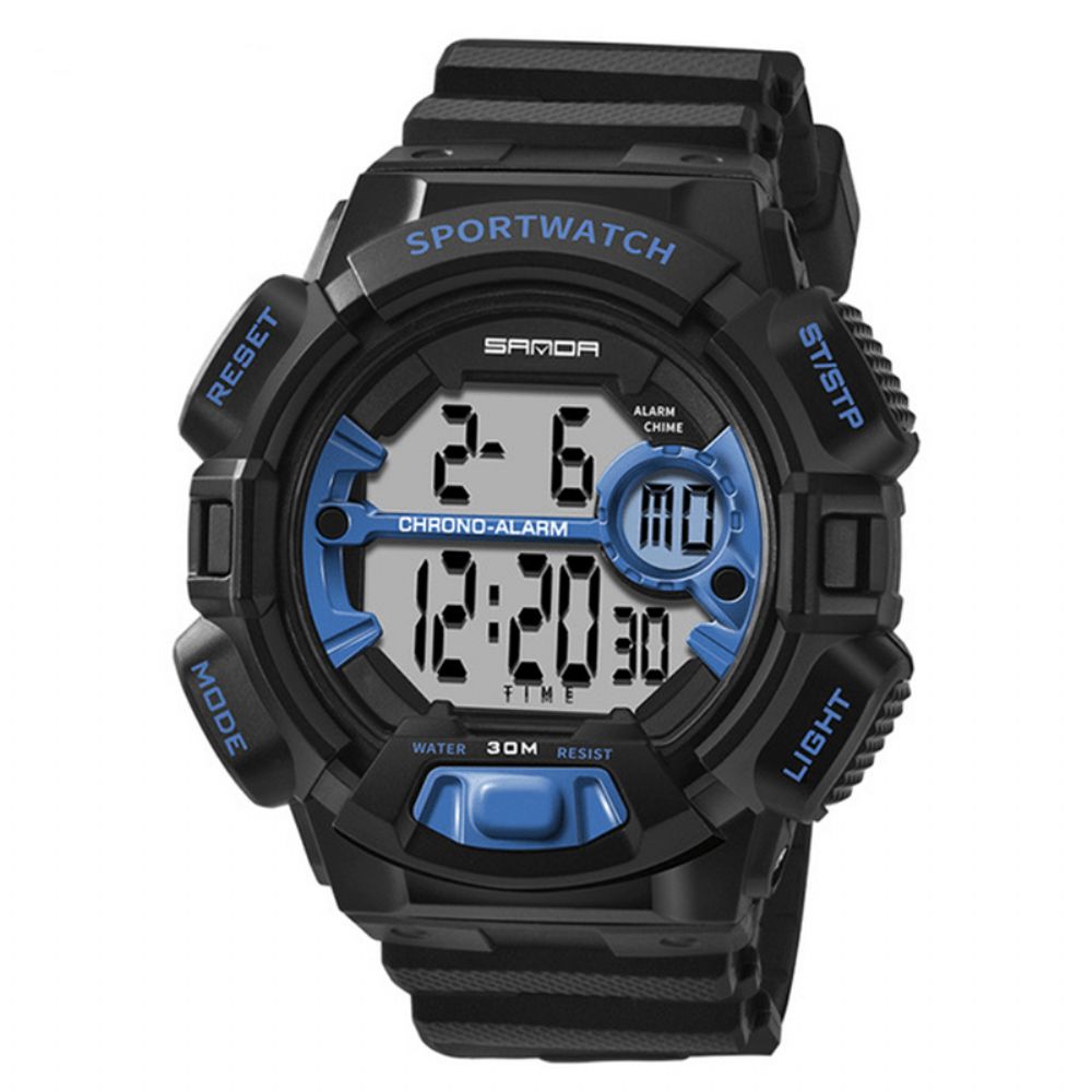 Sanda 319 Digitaal Horloge Lichtgevend Display Kalender Alarm Stopwatch Horloge Outdoor Sporthorloge