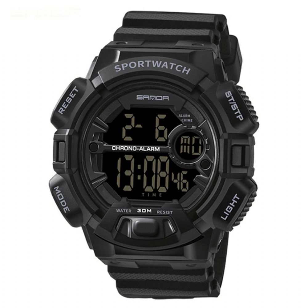 Sanda 319 Digitaal Horloge Lichtgevend Display Kalender Alarm Stopwatch Horloge Outdoor Sporthorloge