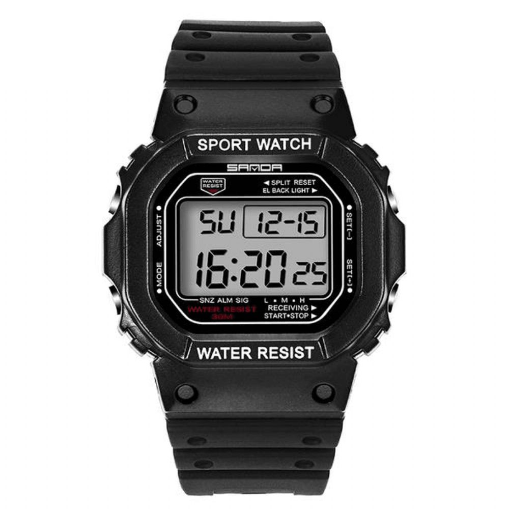 Sanda 329 Mode Led-Display Herenhorloge Waterdicht Sport Digitaal Horloge