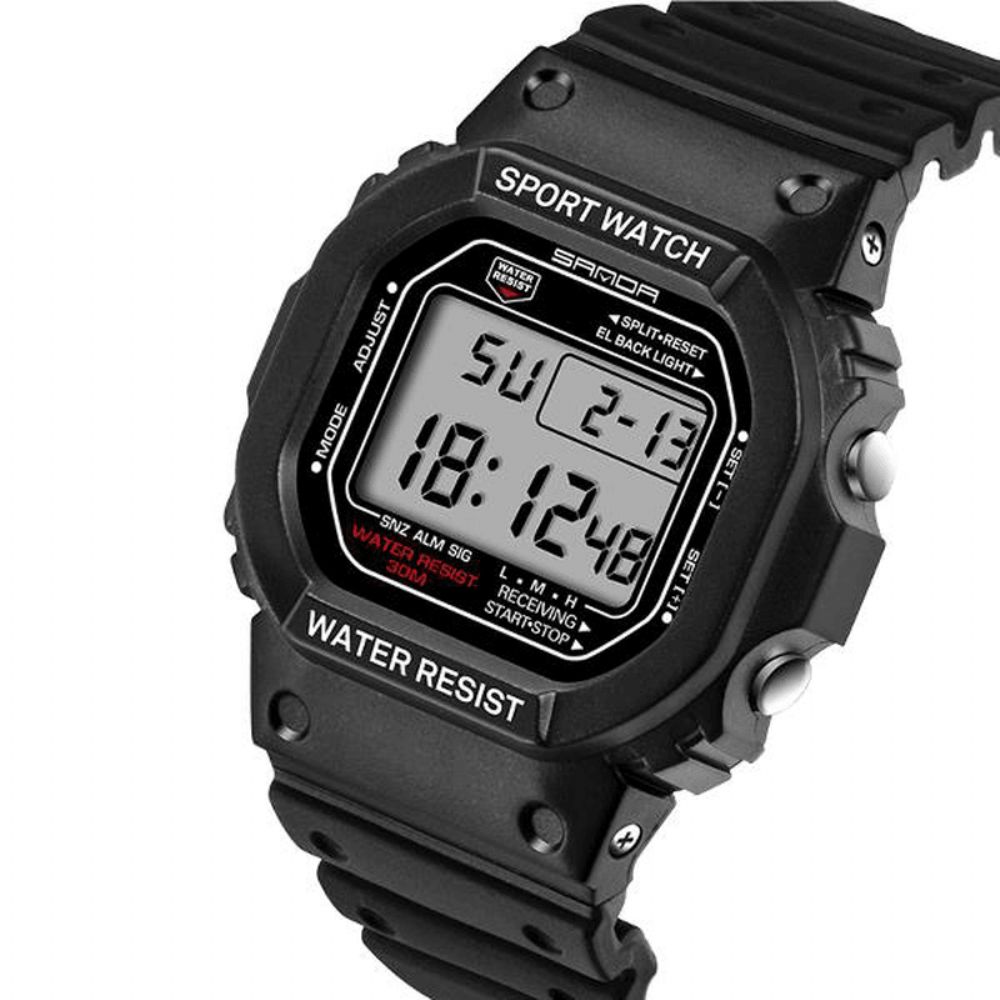 Sanda 329 Mode Led-Display Herenhorloge Waterdicht Sport Digitaal Horloge