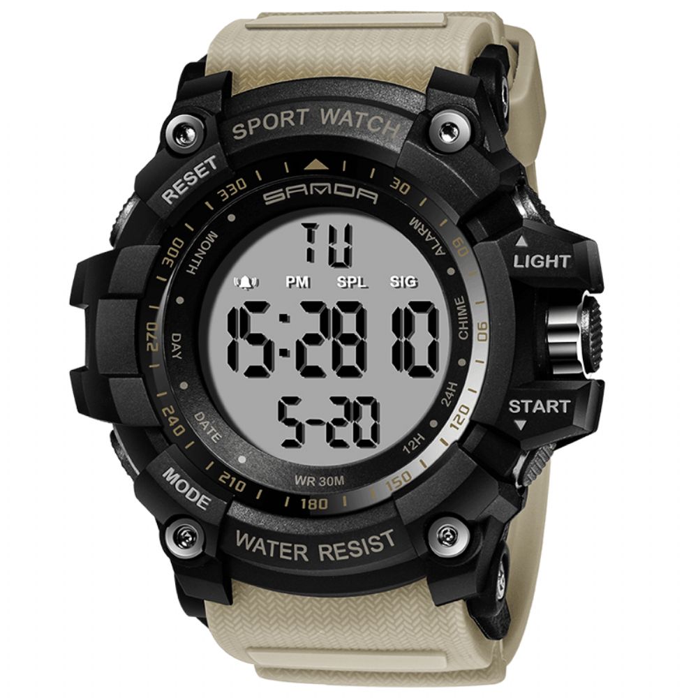 Sanda 359 Digitaal Horloge Militaire Multifunctionele Stopwatch Waterdicht Studentenhorloge Heren