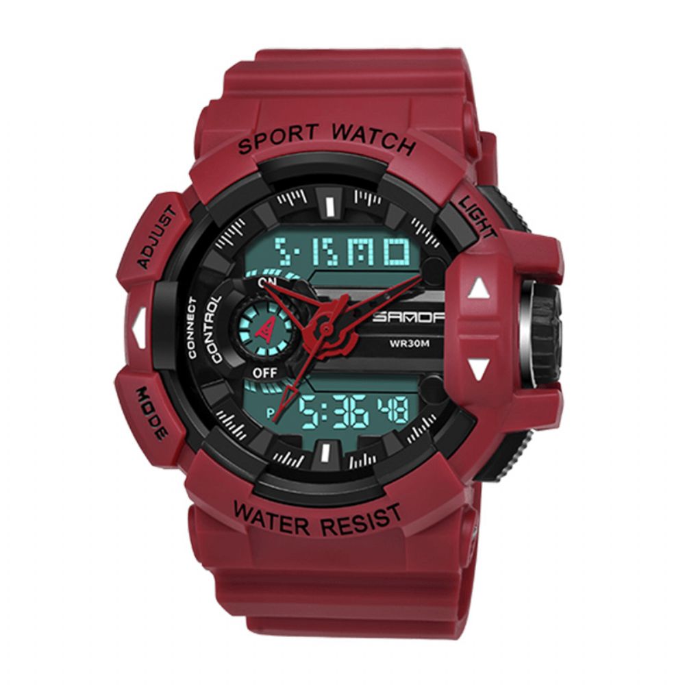 Sanda 599 Lichtgevend Display Candar Stopwatch Herenmode Sporthorloge Dual Disaplay Digitaal Horloge