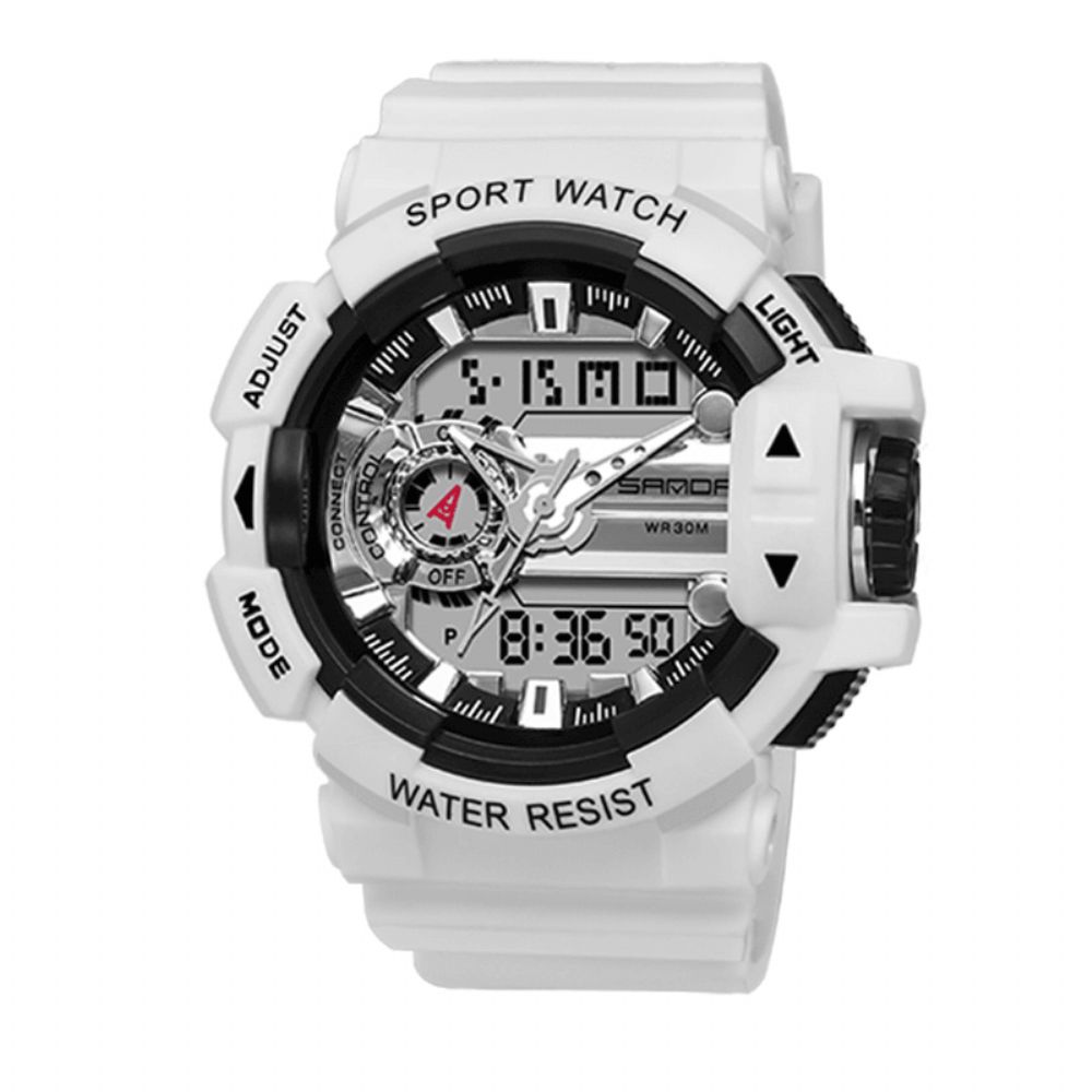 Sanda 599 Lichtgevend Display Candar Stopwatch Herenmode Sporthorloge Dual Disaplay Digitaal Horloge