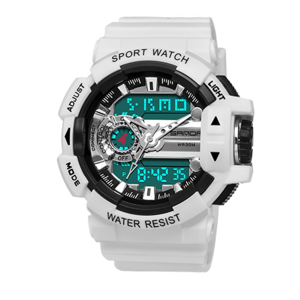 Sanda 599 Lichtgevend Display Candar Stopwatch Herenmode Sporthorloge Dual Disaplay Digitaal Horloge