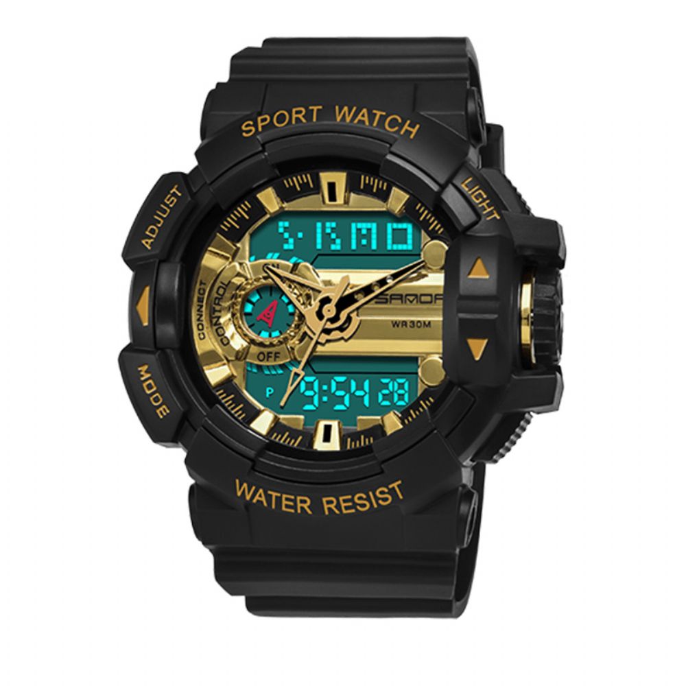 Sanda 599 Lichtgevend Display Candar Stopwatch Herenmode Sporthorloge Dual Disaplay Digitaal Horloge