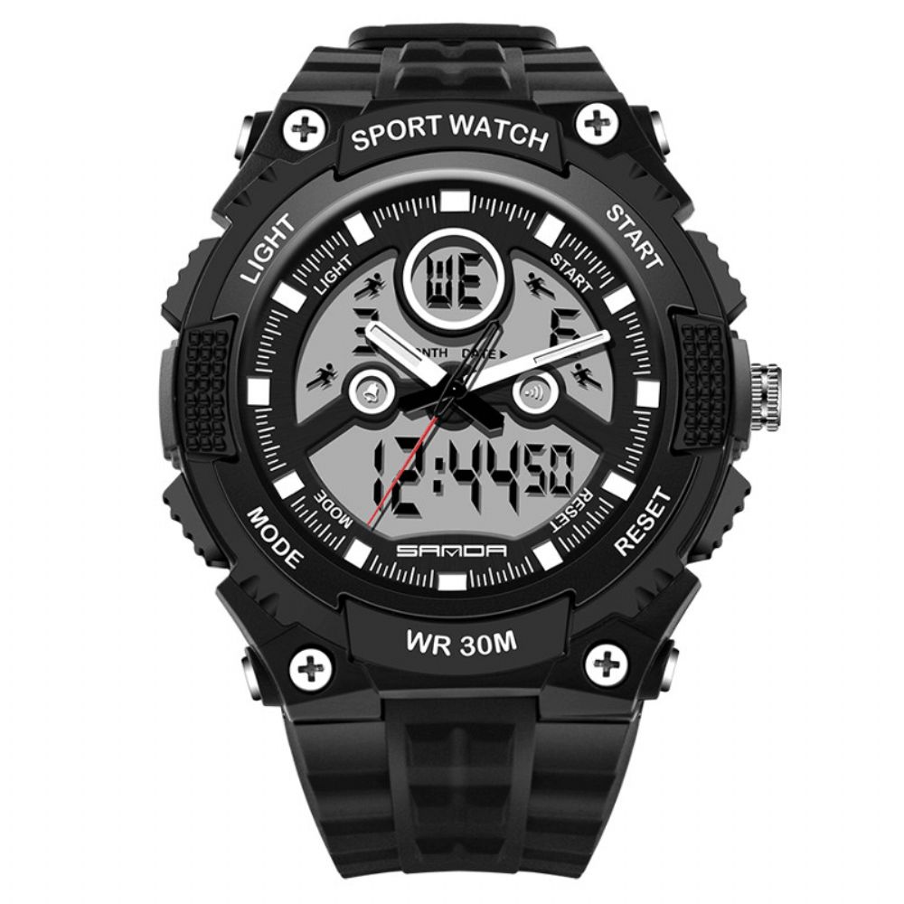 Sanda 709 Dual Display 30M Waterdicht Outdoor Sport Militaire Mode Led Digitaal Horloge