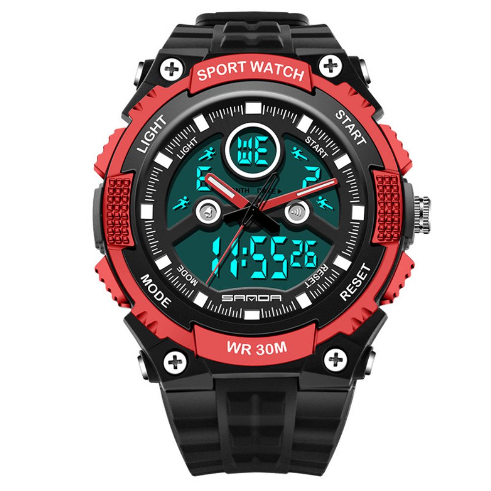 Sanda 709 Dual Display 30M Waterdicht Outdoor Sport Militaire Mode Led Digitaal Horloge