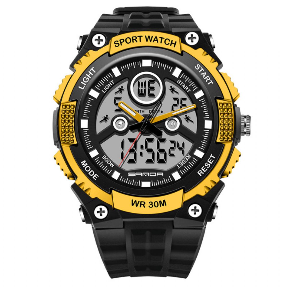 Sanda 709 Dual Display 30M Waterdicht Outdoor Sport Militaire Mode Led Digitaal Horloge