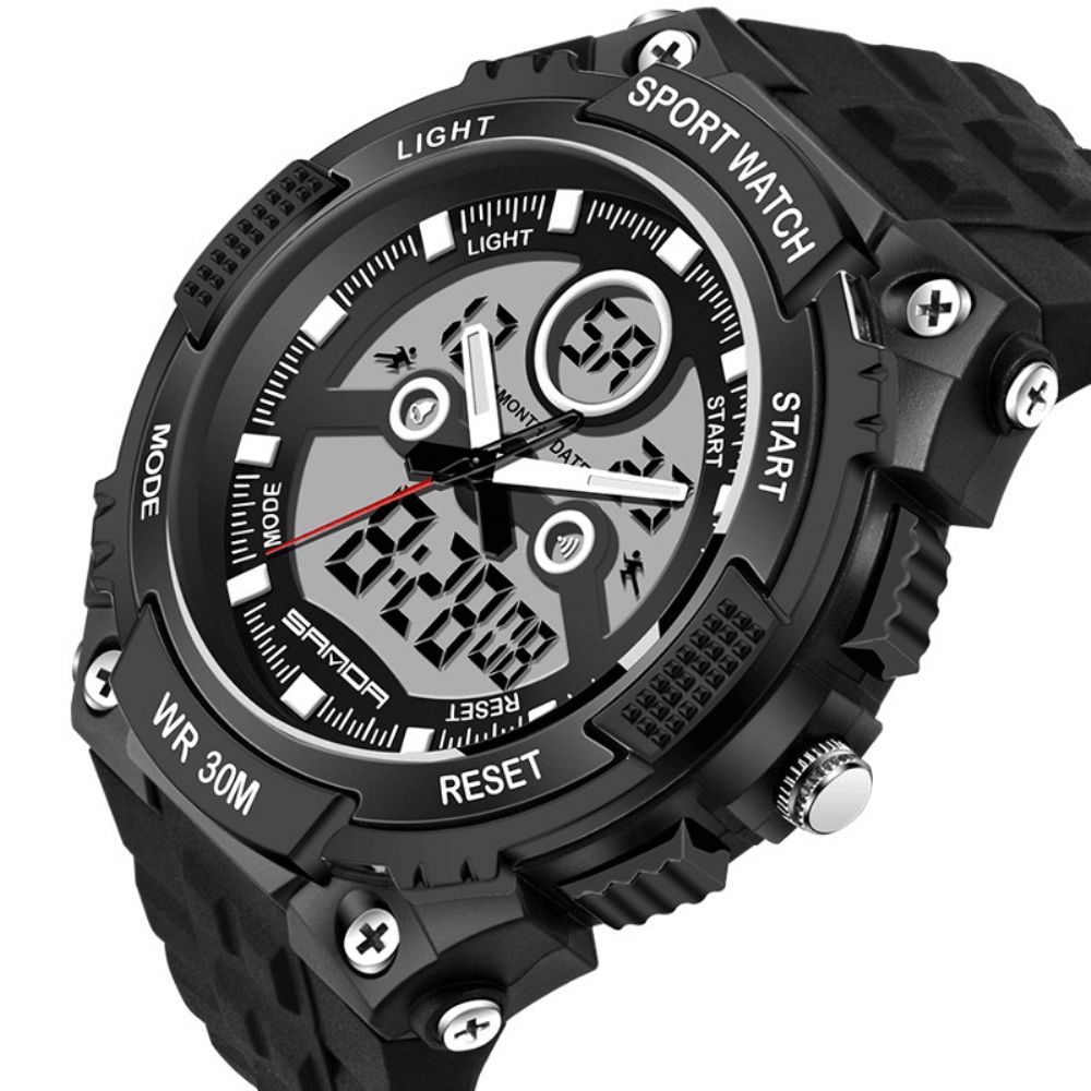 Sanda 709 Dual Display 30M Waterdicht Outdoor Sport Militaire Mode Led Digitaal Horloge