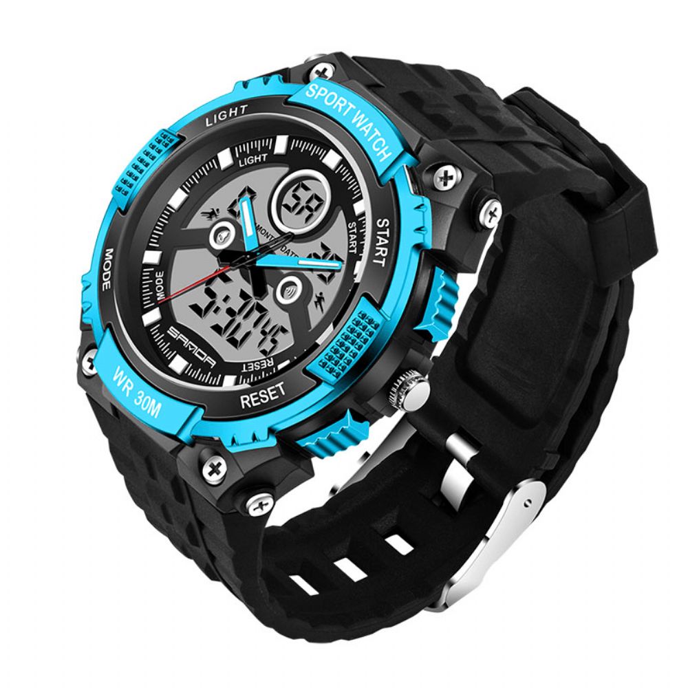 Sanda 709 Dual Display 30M Waterdicht Outdoor Sport Militaire Mode Led Digitaal Horloge